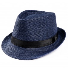 New Unisex Hombre Mujer Summer Trilby Gangster Cap Beach Sun Straw Hat Band Sunhat  eb-41435666